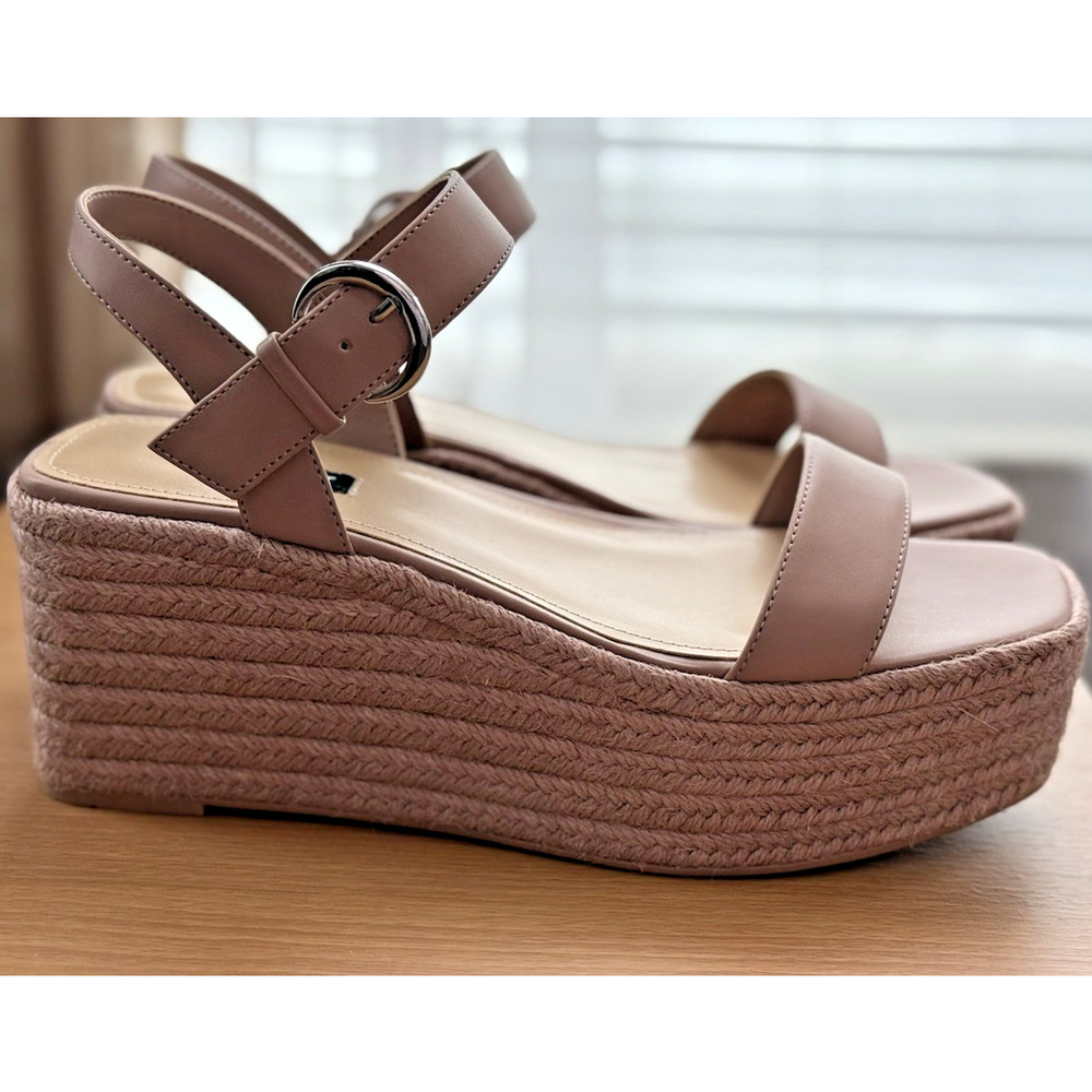 Nine West Women Classic Chunky Dark Espadrille Platform Sandal TAN BEIGE 9 M - Picture 12 of 13